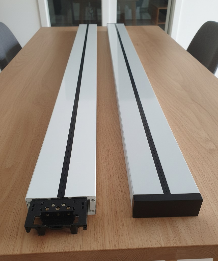 Riel de tomas extraíbles blanco 80cm