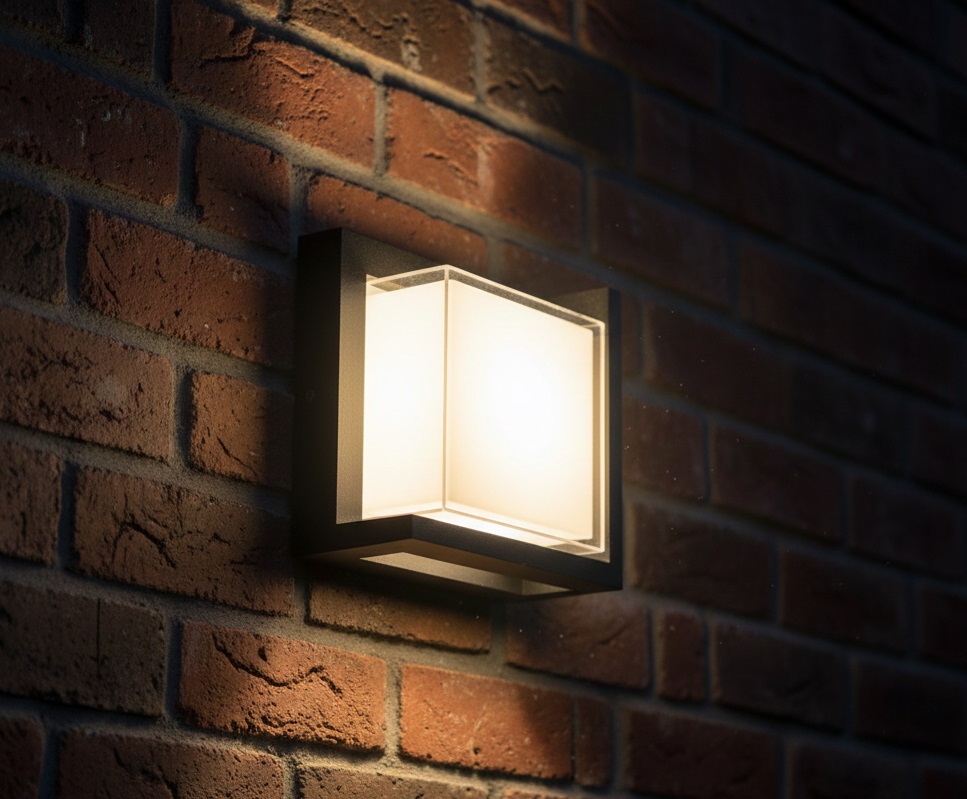 LAMPARA PARA PARED CUADRADA LED 10W EN PLATICO NEGRO
