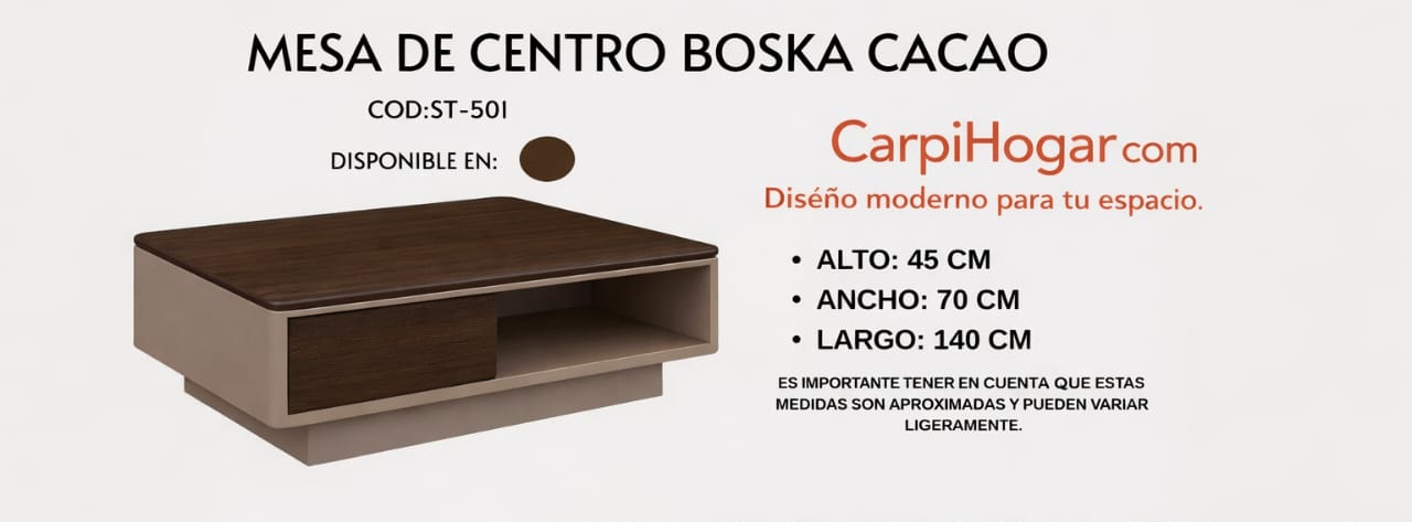 MESA DE CENTRO BOSKA CACAO