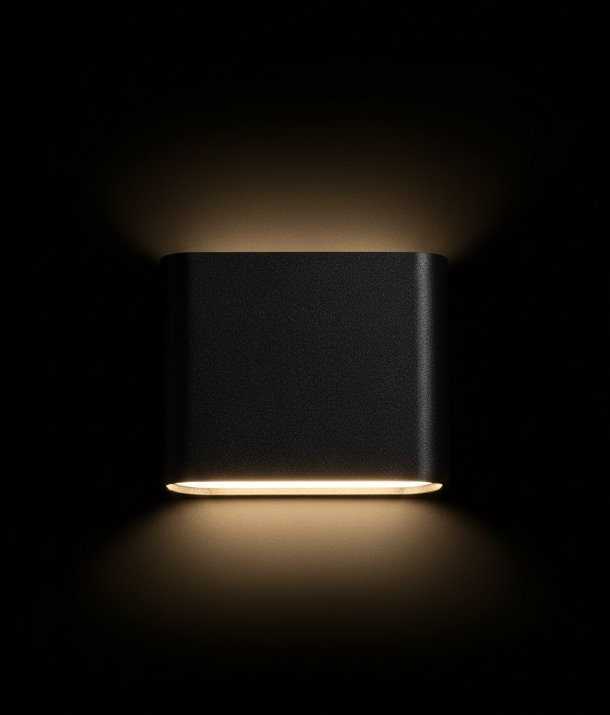 Lampara de pared en aluminio negro