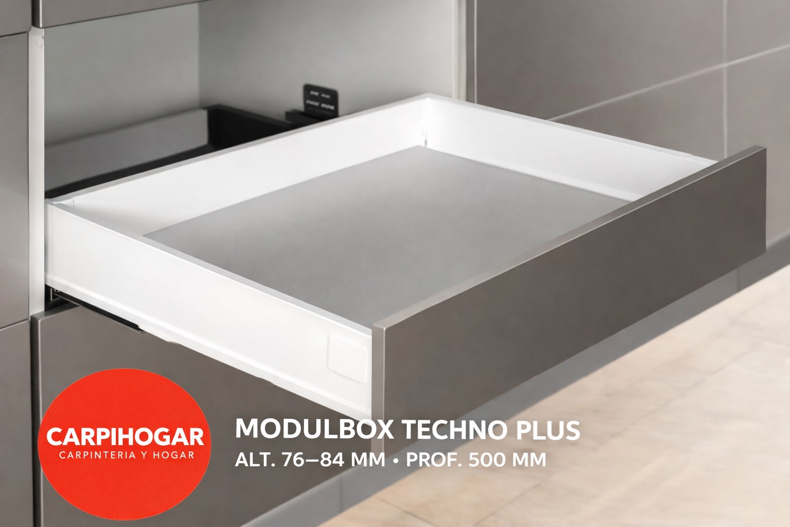 Kit cajón MODULBOX TECHNO PLUS 76-84MM De alto y 500 DE PROFUNDO
