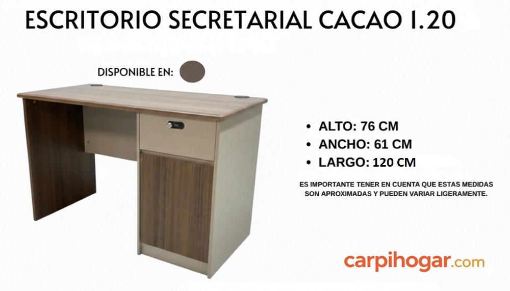 Escritorio Secretarial Cacao 1.20 MT