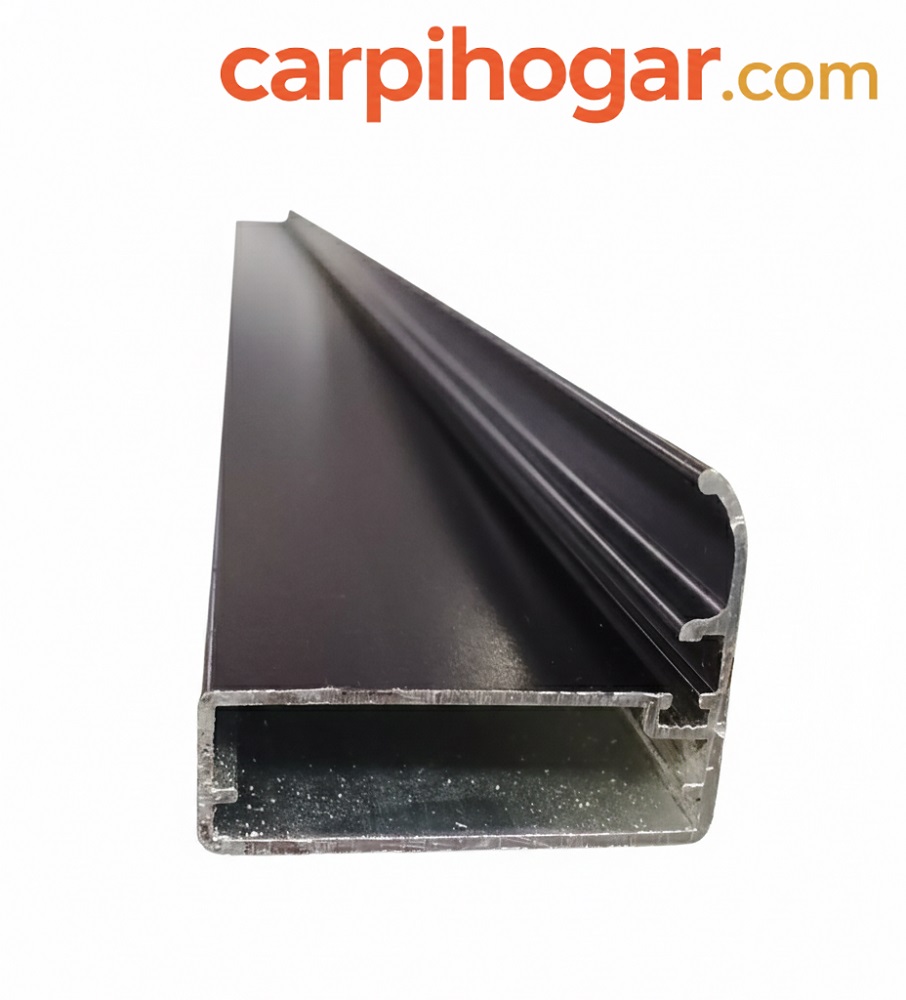 PERFIL DE ALUMINIO PARA PUERTAS CON TIRADOR  PINTURA NEGRA *3M