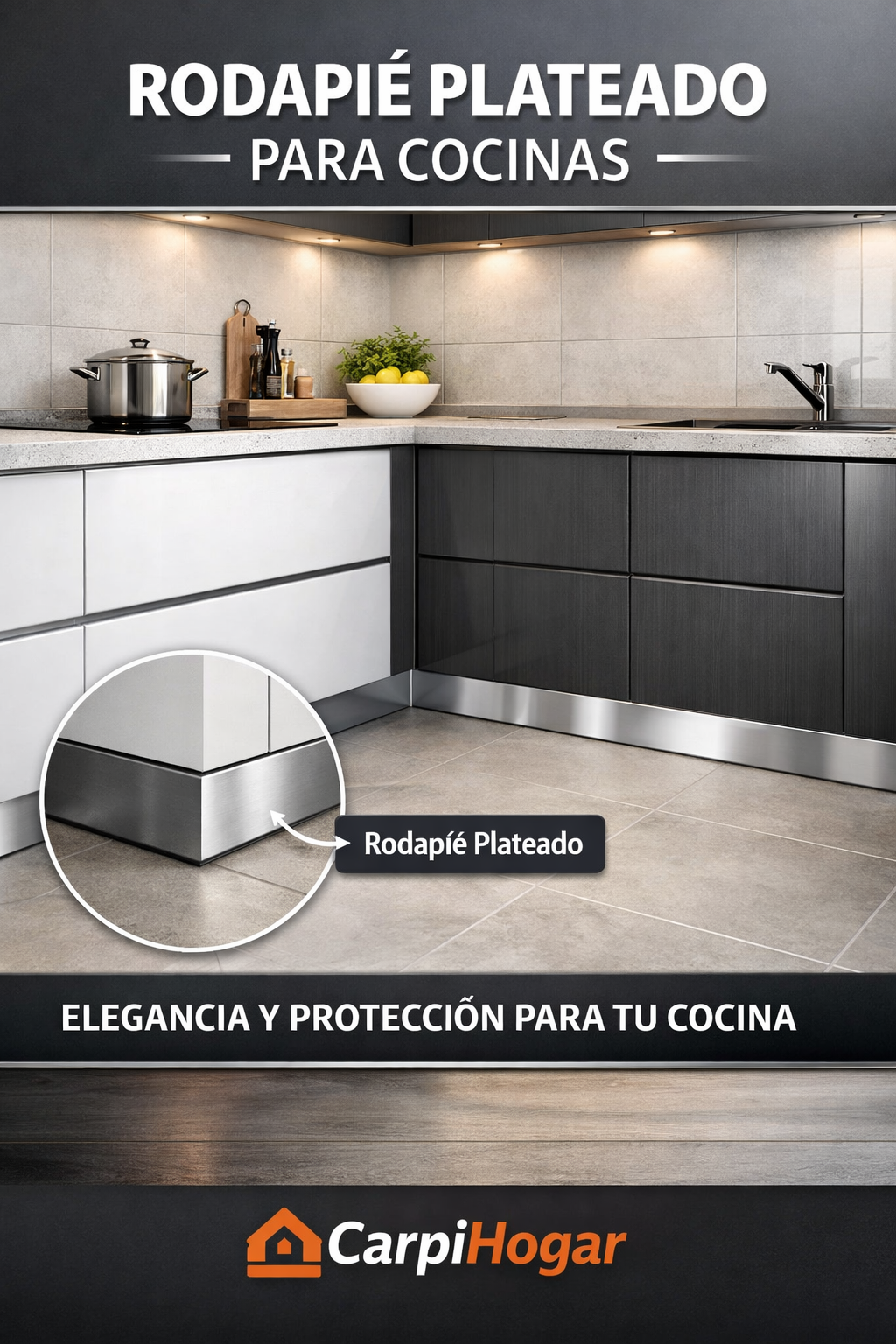 RODAPIE PVC ALUMINIZADO H15 150MM*4M