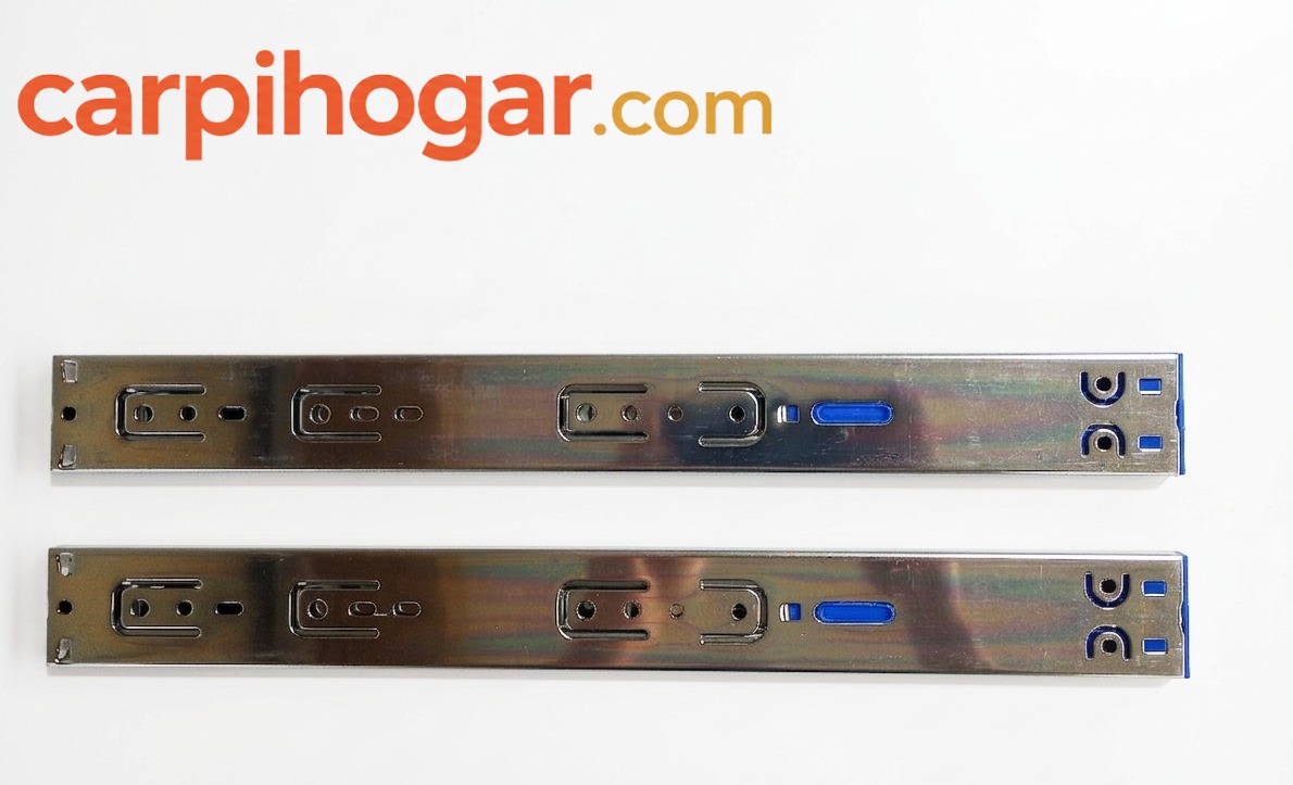 CORREDERA TELESCOPICA CON FRENO P/GAVETAS DE 12"(40CM)* 1.2MM * SET 2PZAS