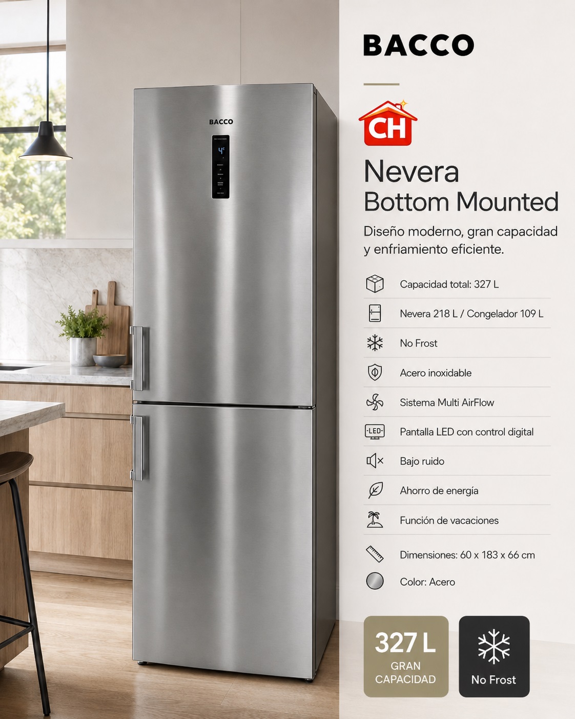 NEVERA BOTTOM MOUNTED
