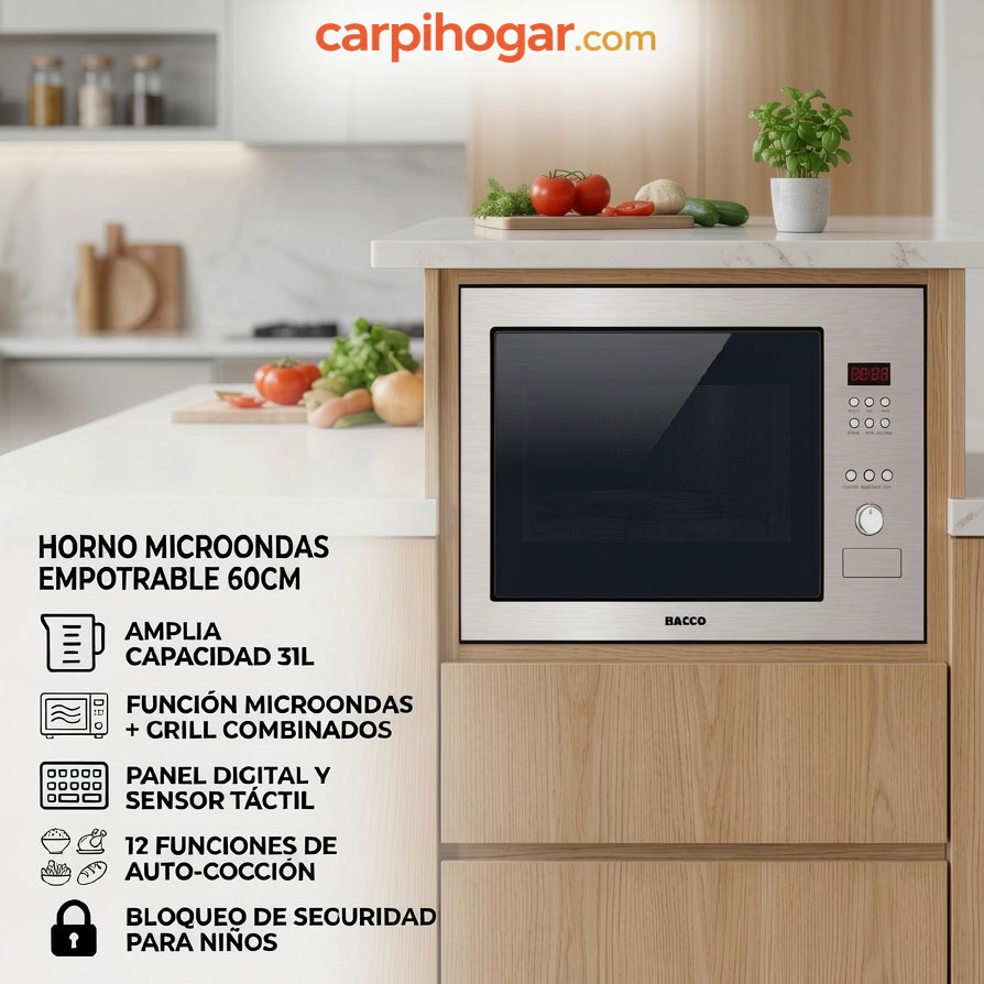 MICROONDA EMPOTRABLE ACERO 60CM