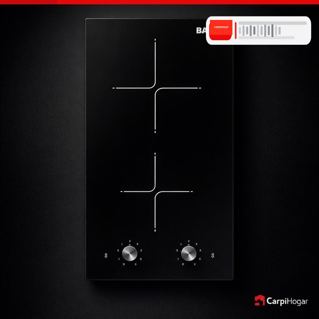 TOPE ELÉCTRICO VITROCERÁMICA MANUAL 2 HORNILLAS 30 CM