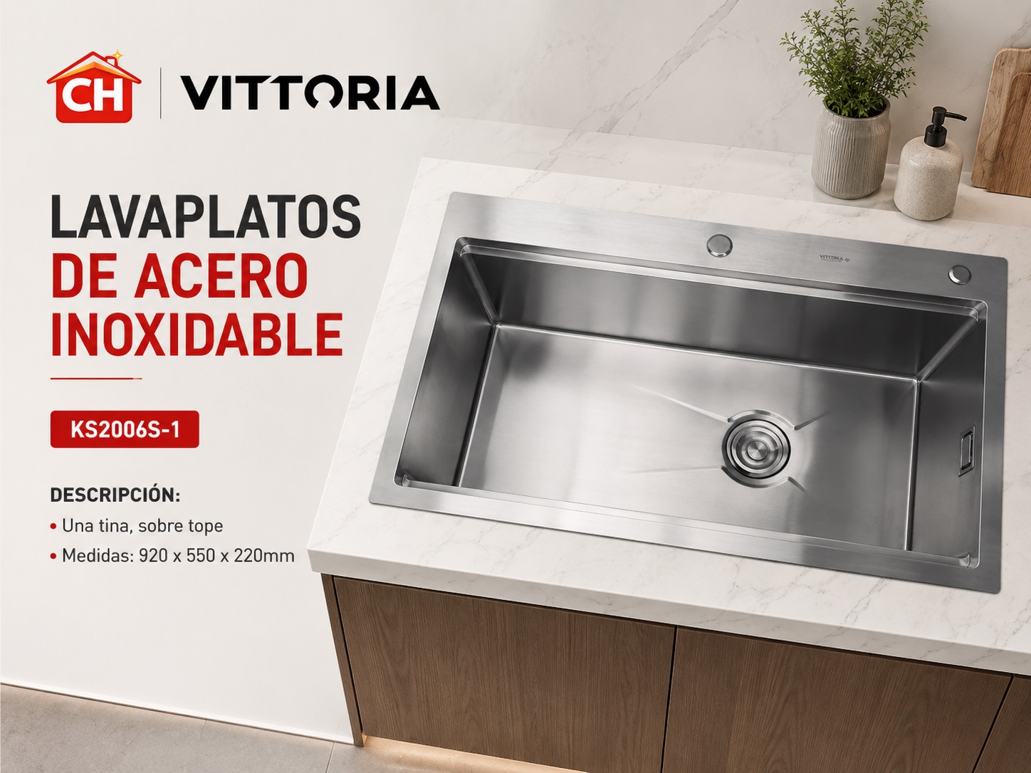 LAVAPLATOS DE ACERO INOXIDABLE KS2006S-1