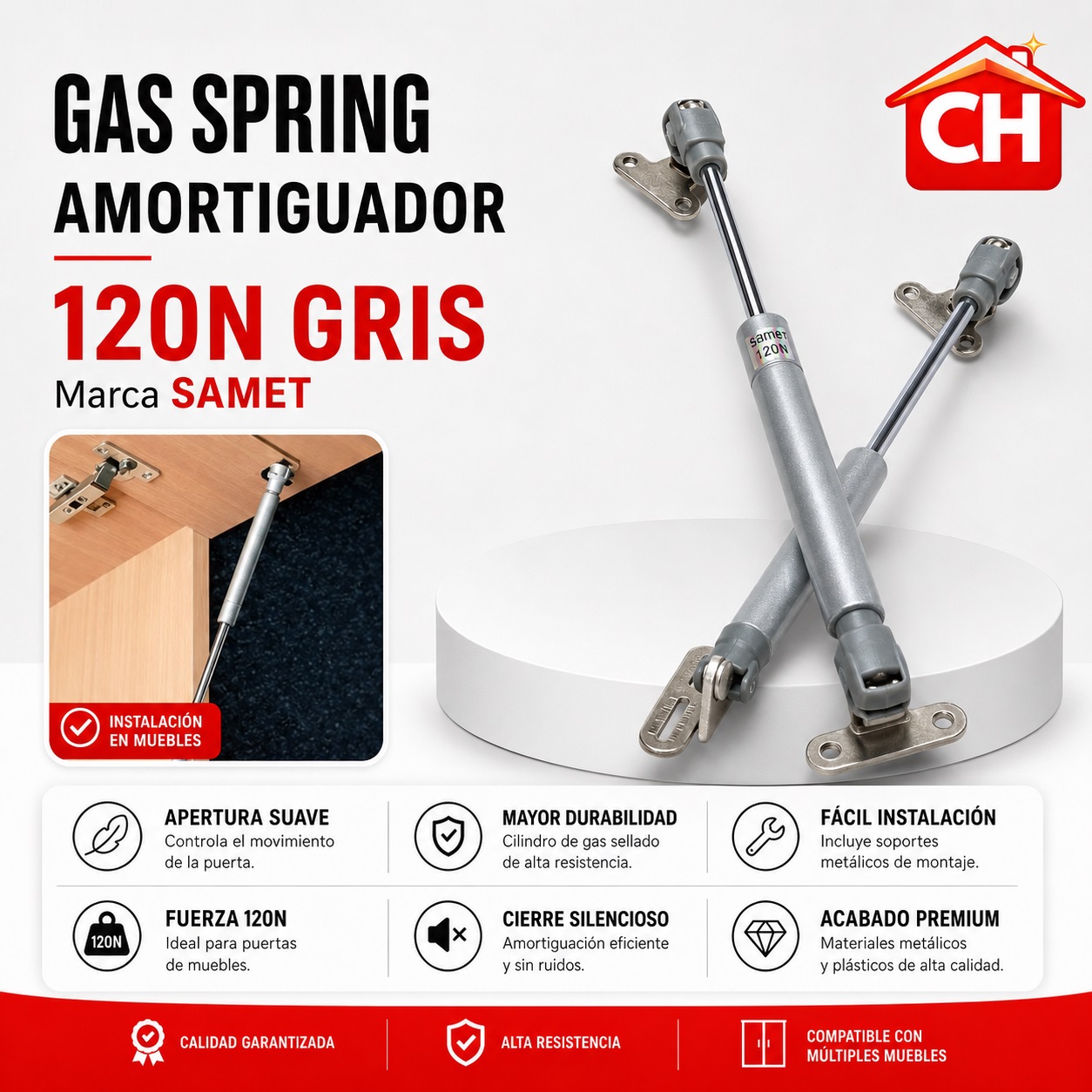 SAMET GAS SPRING AMORTIGUADOR 120N GRIS