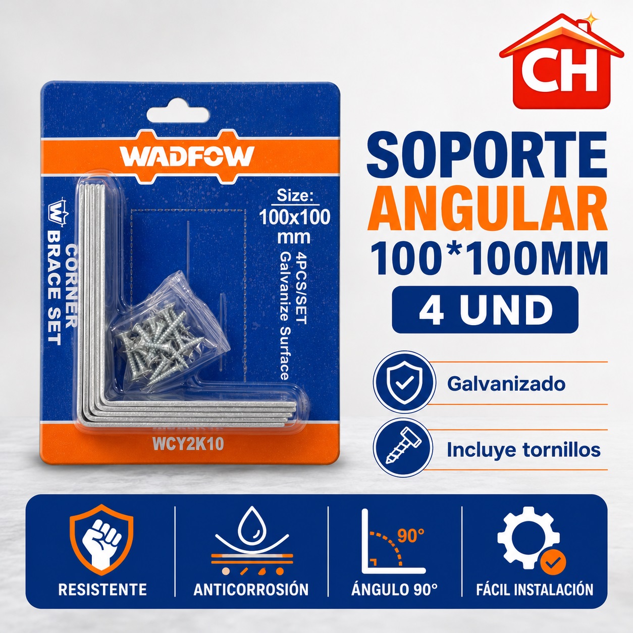 SOPORTE ANGULAR 100*100MM 4 UND