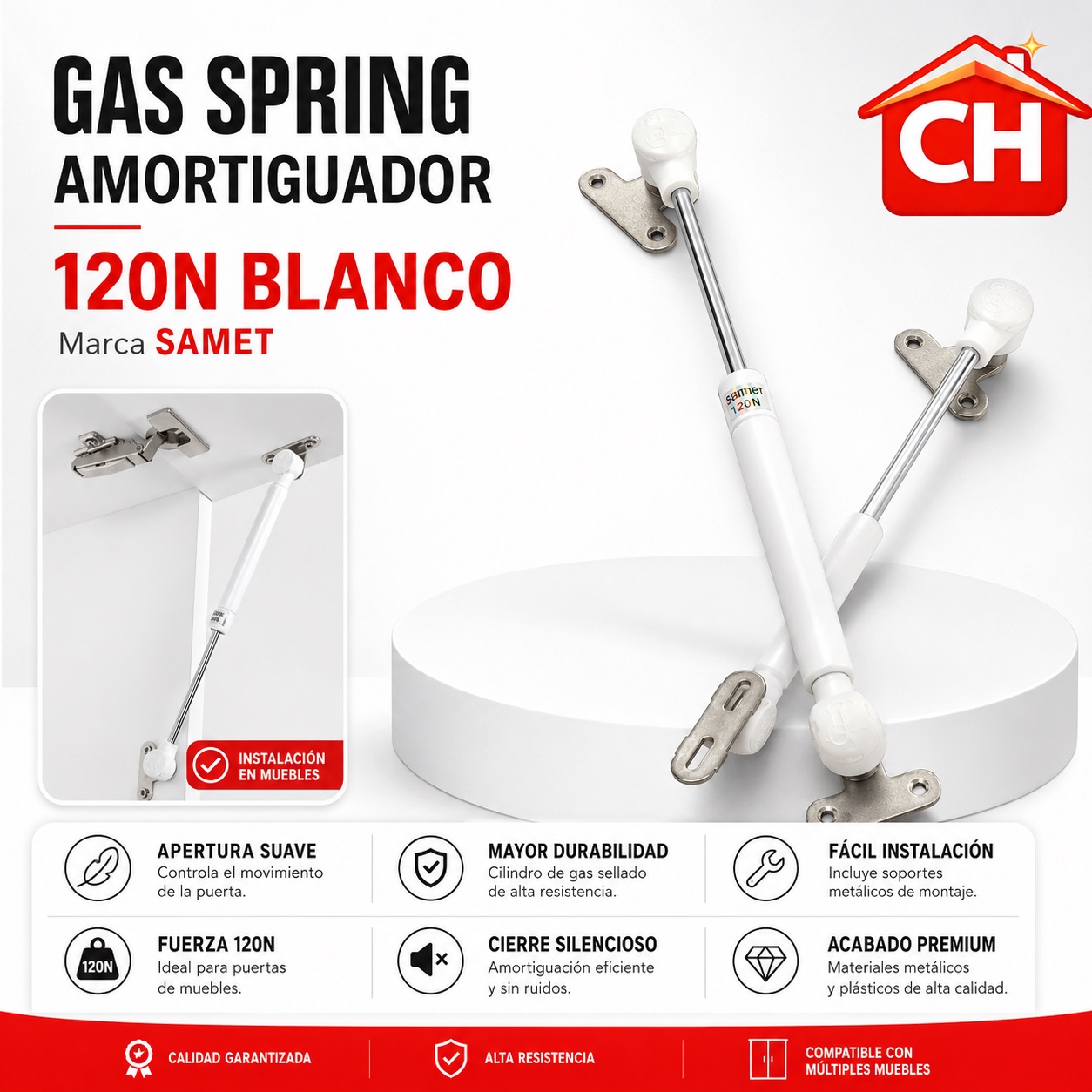 SAMET GAS SPRING AMORTIGUADOR 120N BLANCO