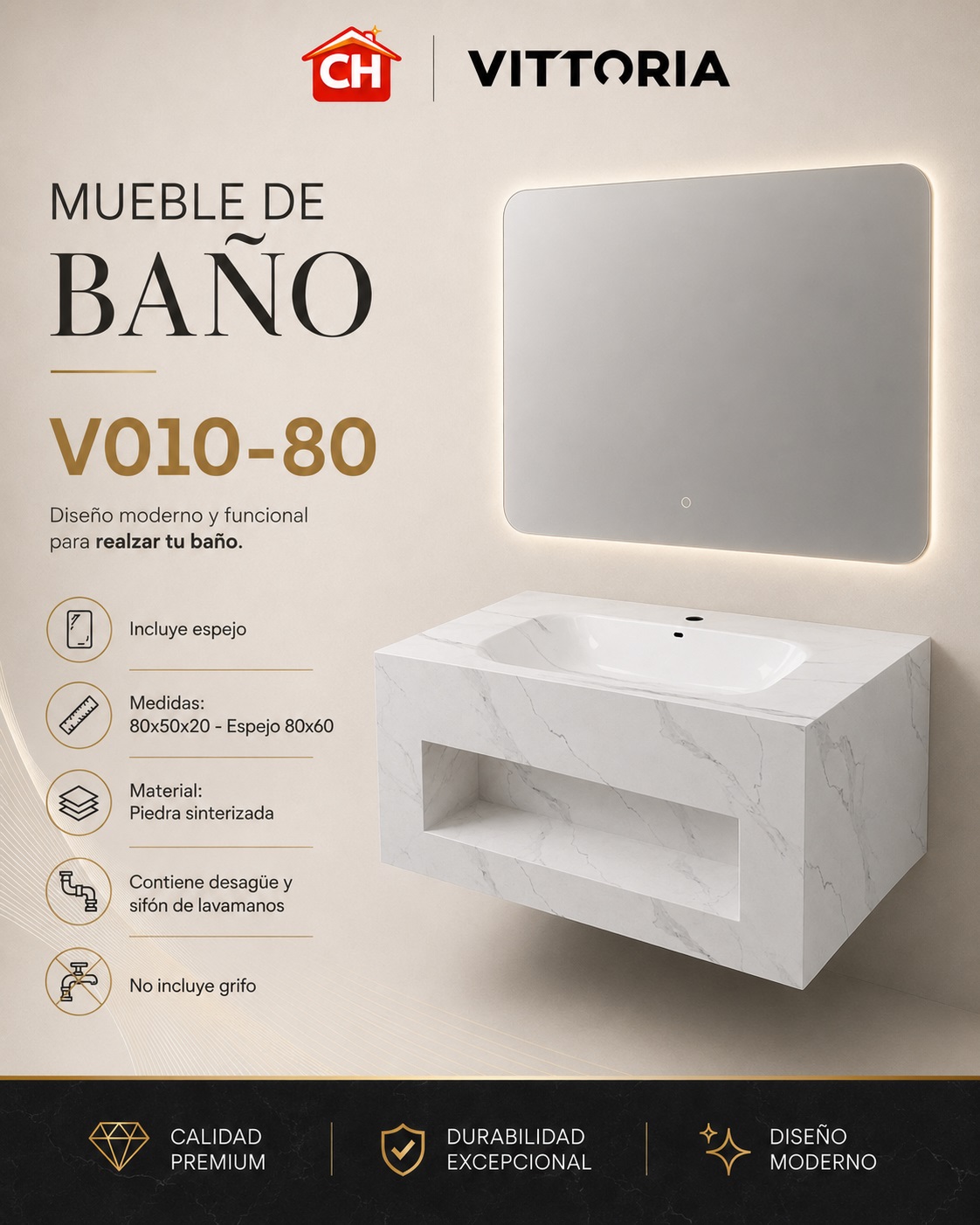 MUEBLE DE BAÑO V010-80