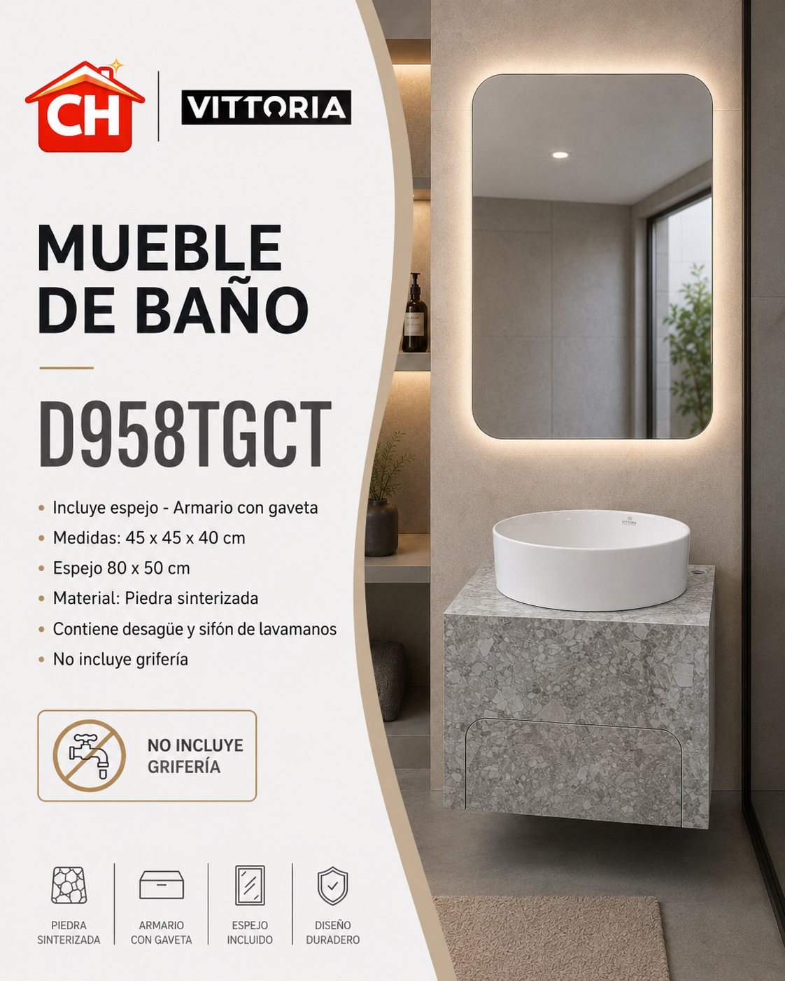 MUEBLE DE BAÑO D958TGCT