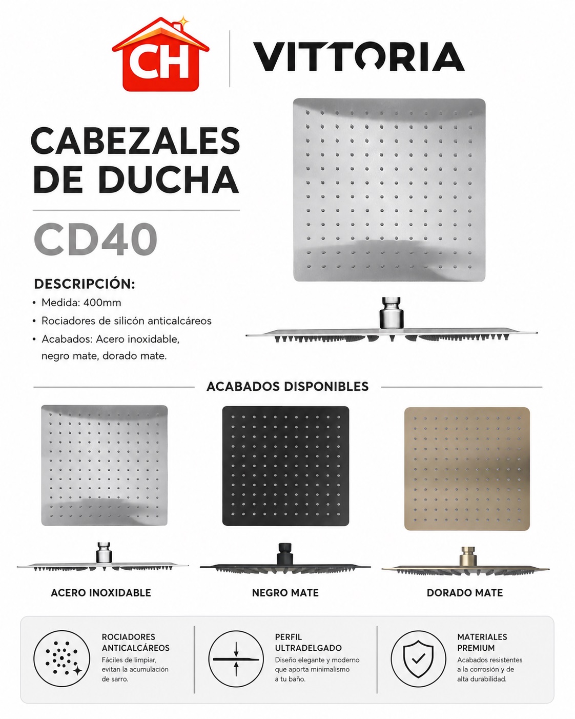 CABEZALES DE DUCHA CD40