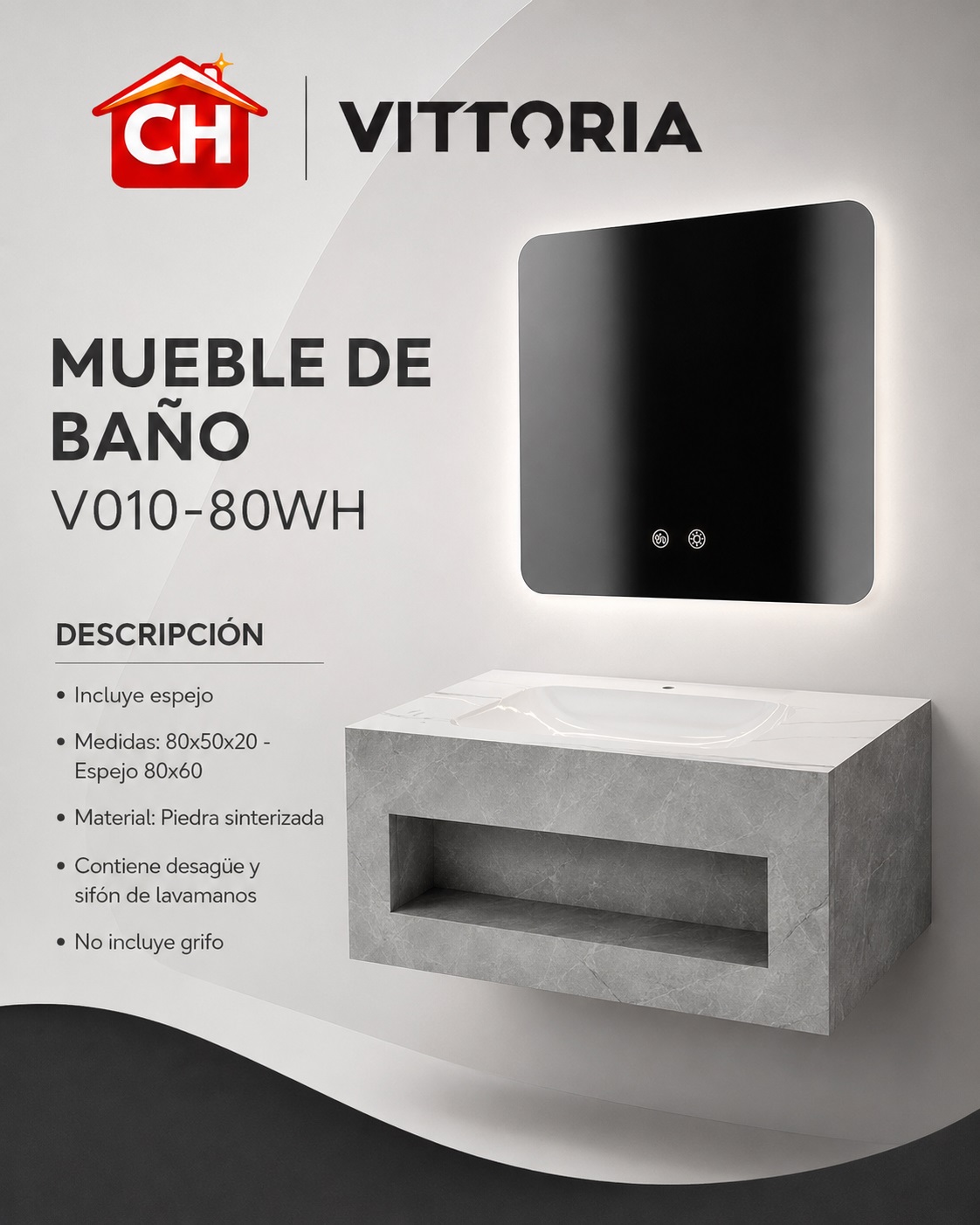 MUEBLE DE BAÑO V010-80WH