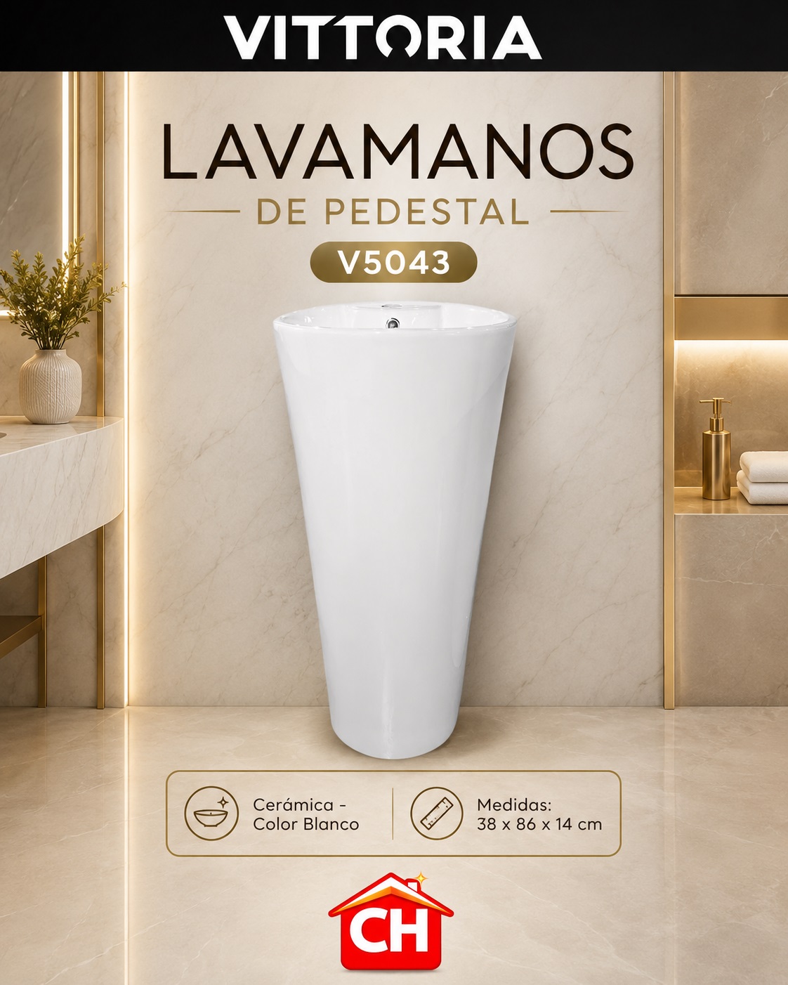 LAVAMANOS DE PEDESTAL V5043