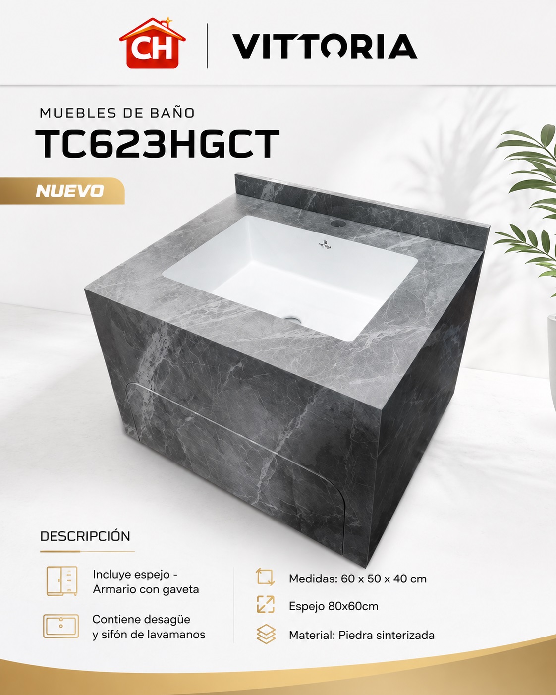 MUEBLE DE BAÑO TC623HGCT
