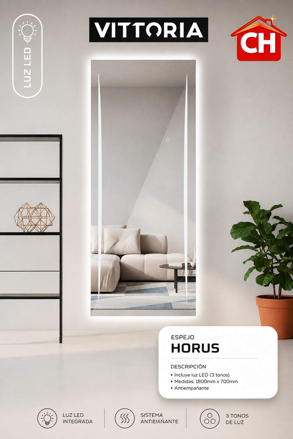 ESPEJO DECORATIVO HORUS