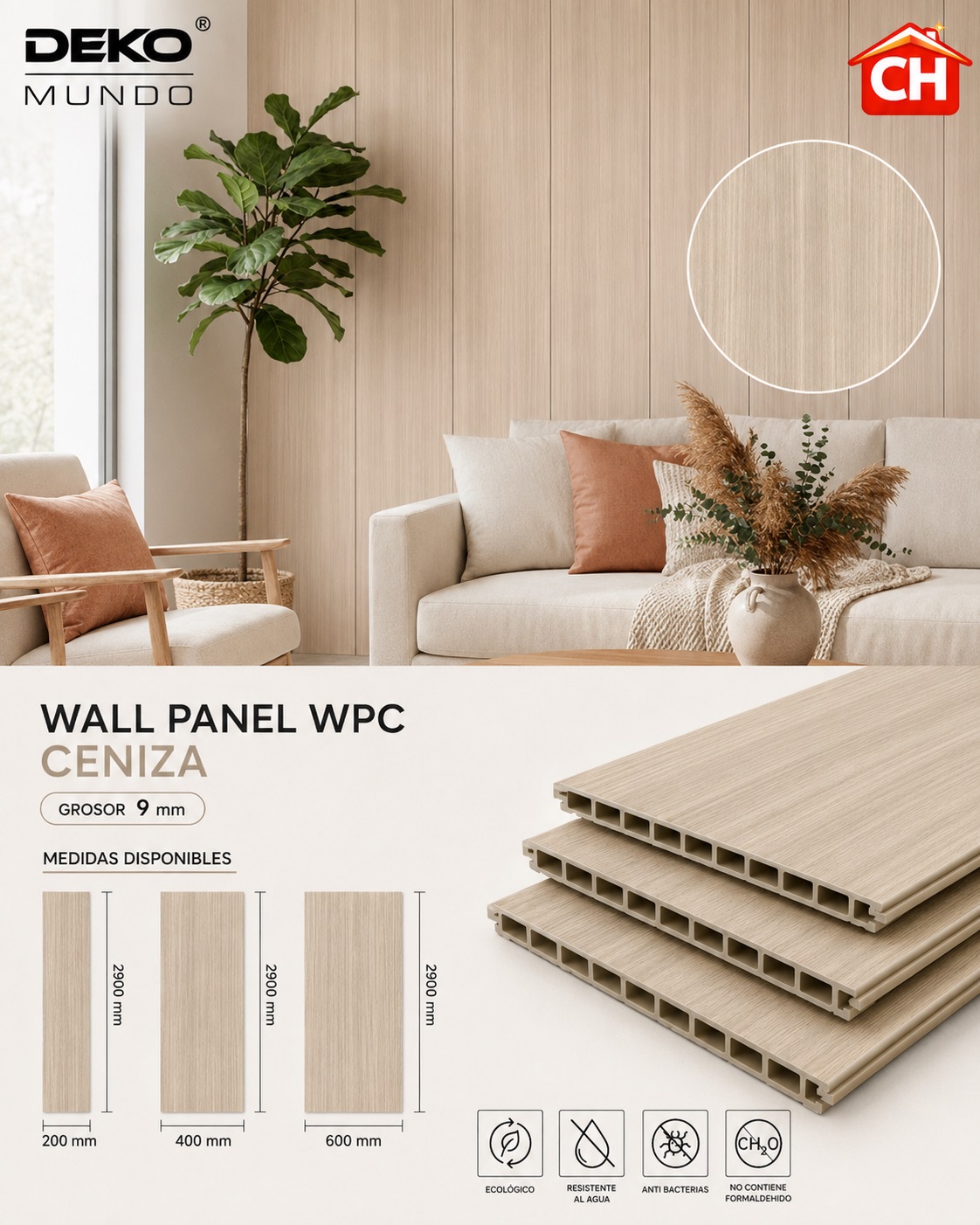 WALL PANEL WPC Ceniza