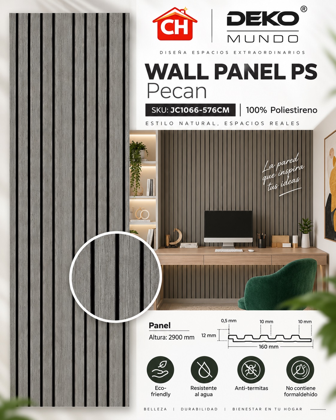 WALL PANEL PS Pecan