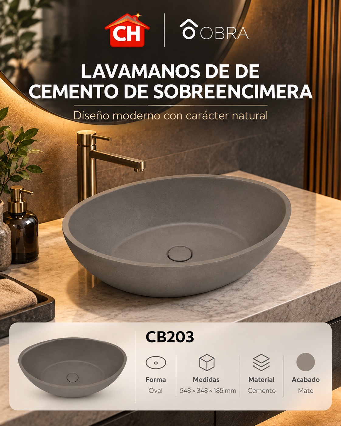 Lavamanos de cemento CB203