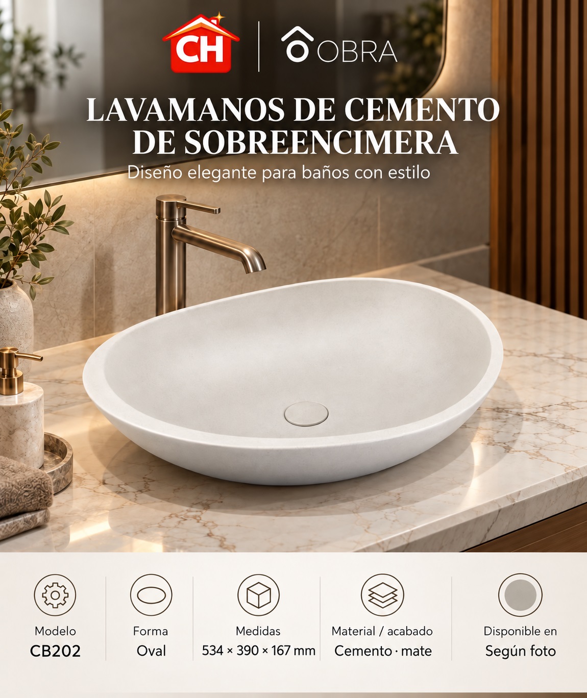 Lavamanos de cemento CB202